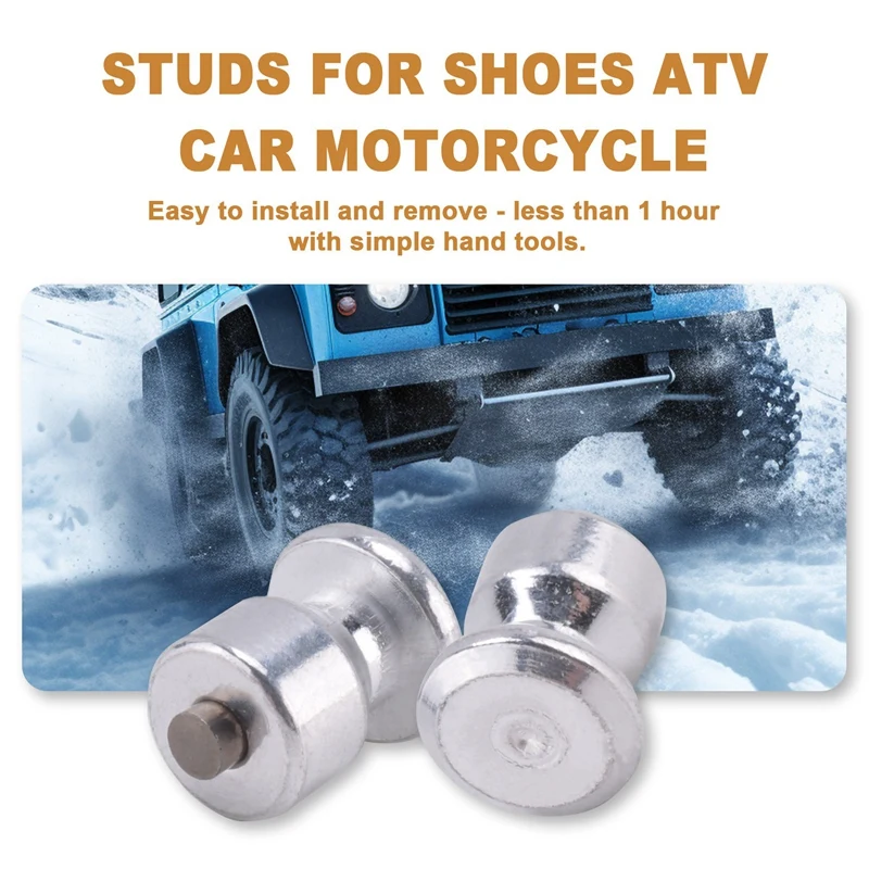 100Pcs Winter Wheel Lugs Car Tires Studs Screw Snow Spikes Wheel Tyre Snow Chains Studs For Shoes ATV Tire 8X10mm-A87D