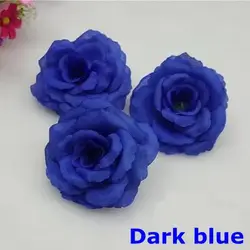 Elegant Deep Purple Silk Rose Flower Heads - 10PCS Set for DIY Decoration & Celebrations (Dark Blue)