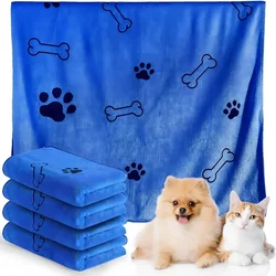 Quick - Dry Microfiber Pet Bath Towel - Absorbent and Soft in Blue Grey (60x100cm) - 60cmx100cm (Blue)