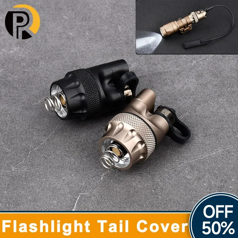 

WADSN Tactical Metal Flashlight Dual-Function Tail Cover M300 M600 Series Light Constant-On Momentary-On Hunting Scout Accessory