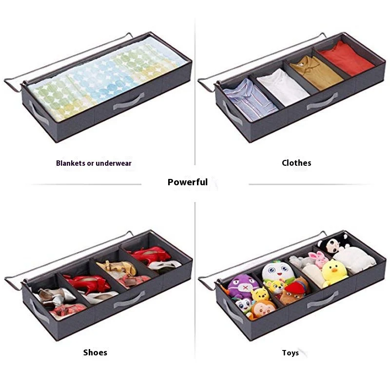 Under Bed Foldable Storage Box Large Capacity Thick Nonwovens Sorting Clothes Storage Bag Closet Organizer Wardrobe Organizer 4