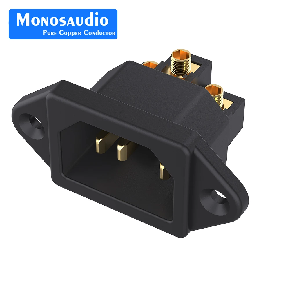 

Monosaudio IB72 Inlet Power Plug Socket IEC Pure Red Copper Gold/Rhodium Plated Available AC 250V 15A Connector Socket