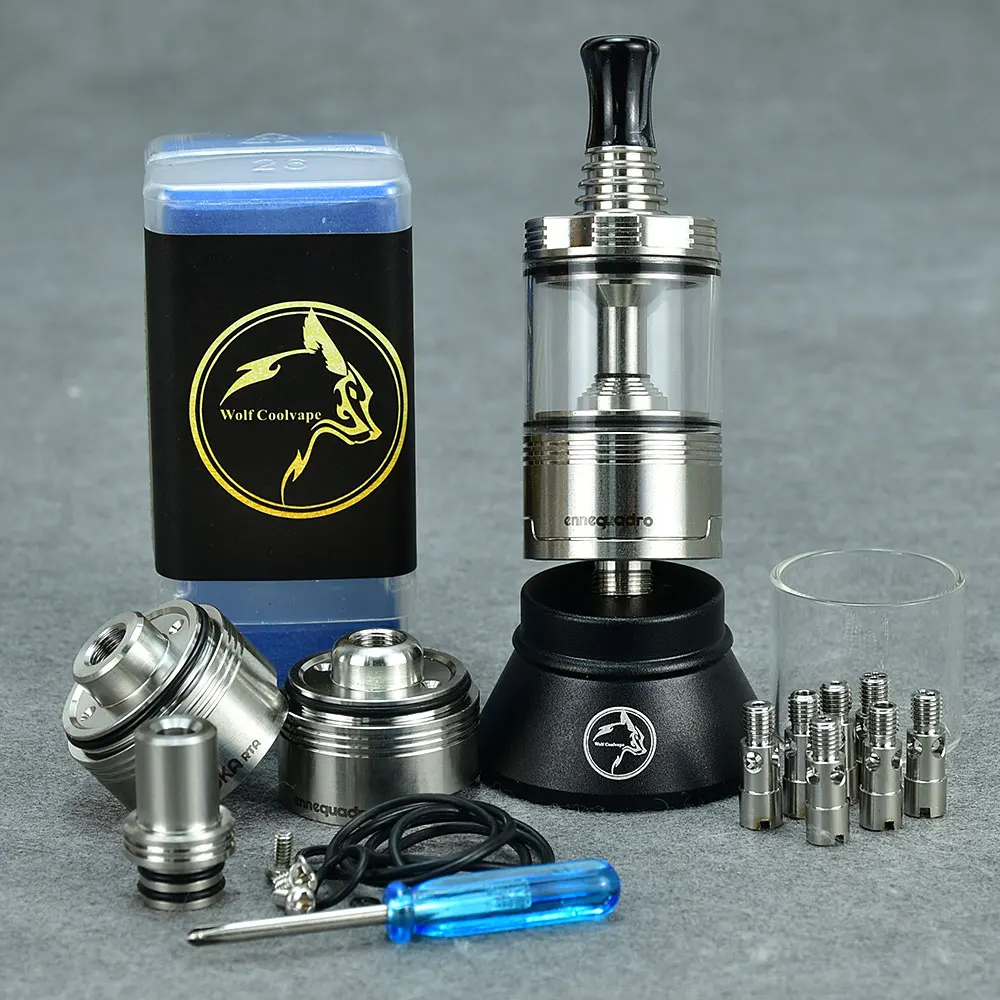 

Wolfcoolvape Moka mtl RTA Rebuildable Tank vape Atomizer with 7 Air Pins 3 Chambers 316SS 4.5ml 22mm Single Coil RTA vape TANK