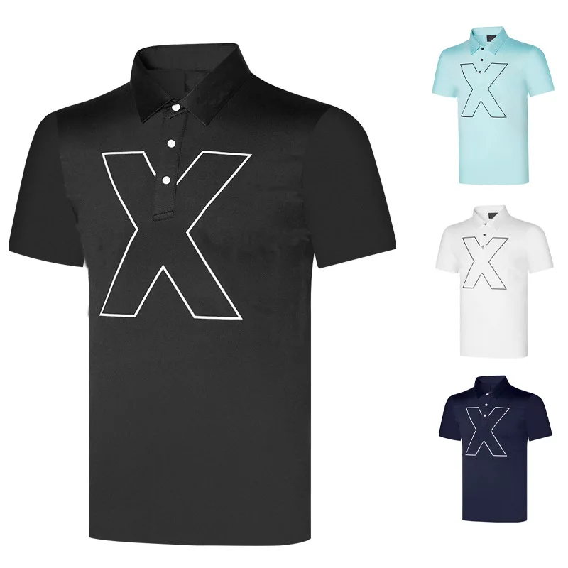 

2024 Summer Golf Clothing brand Men's Short sleeved T-shirt Outdoor Sports Golf Slim Fit Breathable Polo Neck Quick Drying Top