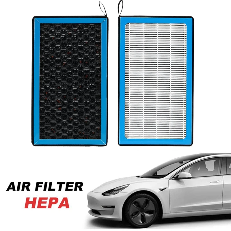 

Автомобильный Воздушный Фильтр HEPA для кондиционера Tesla Model 3, высокопоточный очиститель воздуха с активированным углем, 2 шт.