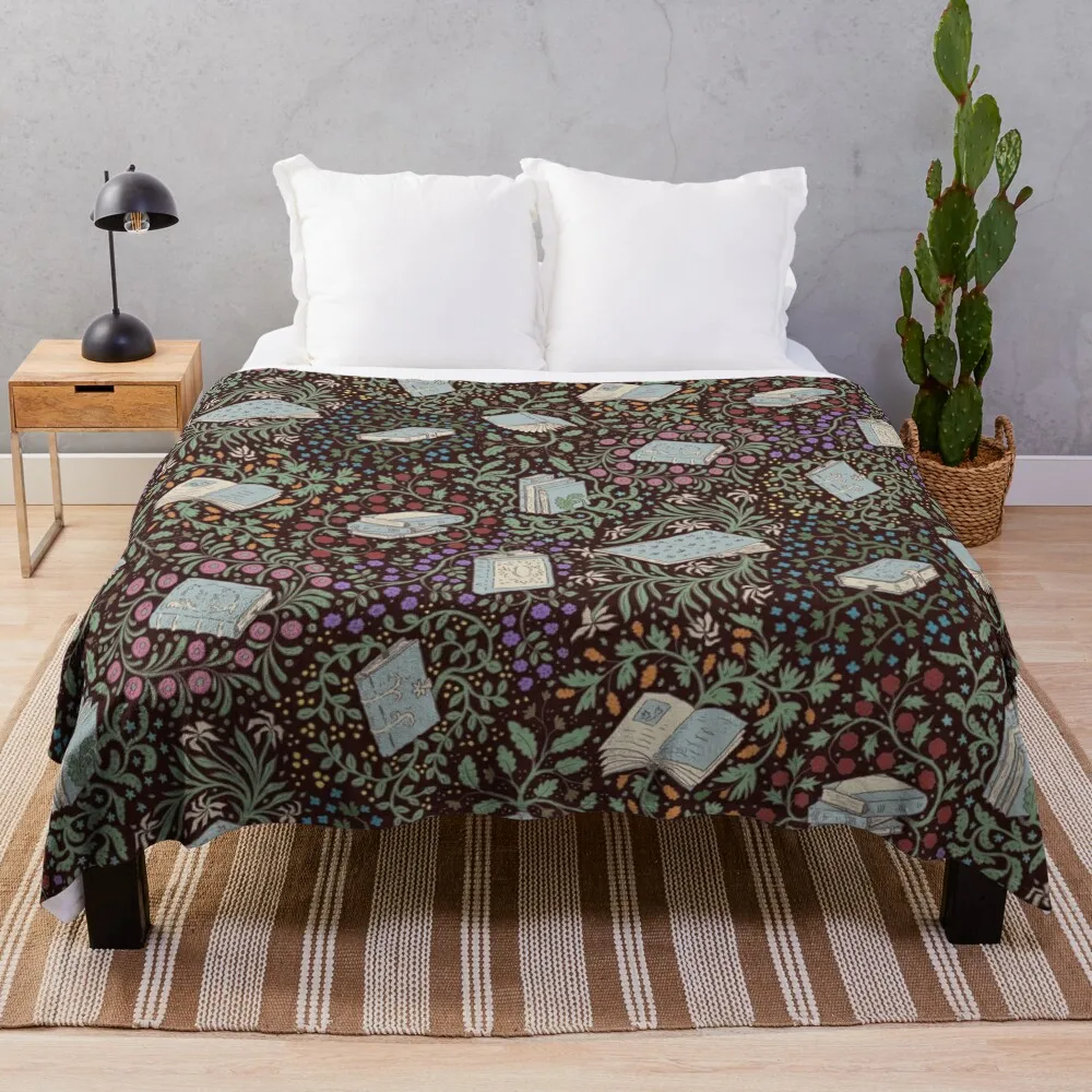 

Books in flower Throw Blanket Shaggy Blanket Luxury Throw Blanket