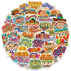 Autocollant Alphabet dessin animé, 50 pièces, pour téléphone portable, guitare, casque d'ordinateur portable, Automobile, tasse d'eau, papeterie de décoration 