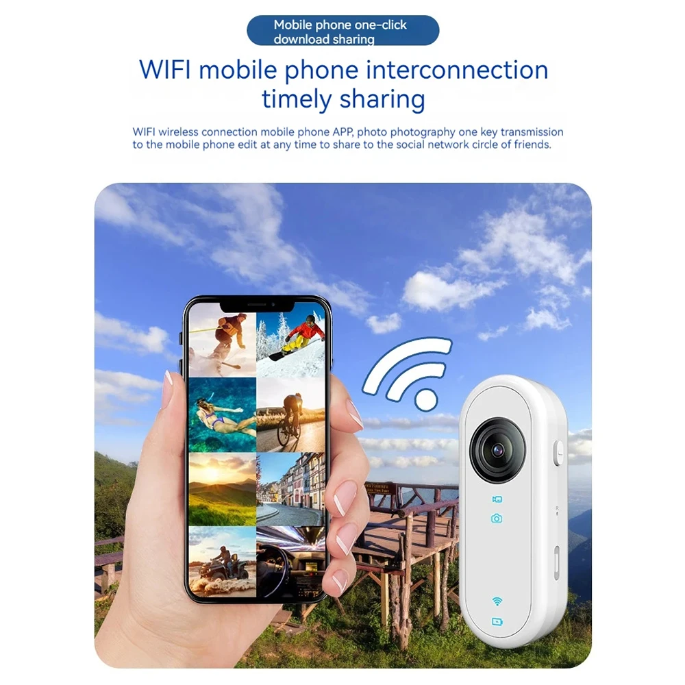 128G1080P HD Action Anti Shake Pocket Mini Camera Wifi DV Sports Cam Bicycle Motorcycle DV Camera Helmet Moto Video Recording 4