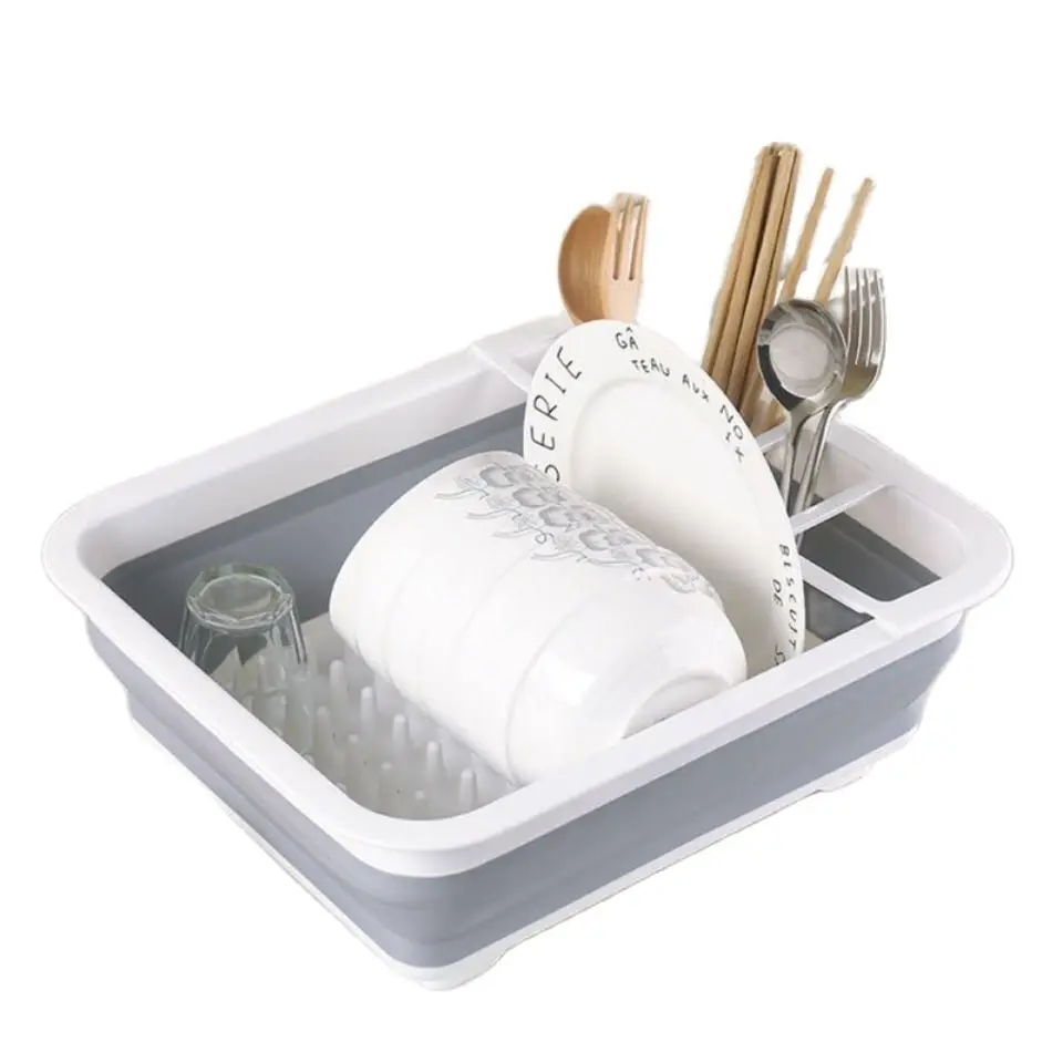 

Foldable Kitchen Storage Holder Dish Rack Drainer Bowl Tableware Plate Portable Drying Rack Home Shelf Dinnerware Organizer
