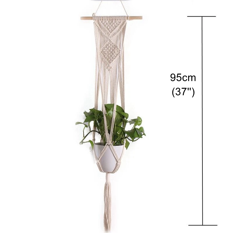 Big Macrame Hanging Planter Hanging Pot Plant Pot Macrame Plant Hangers Air Plant Holder Plant Hanging Decoration large terracotta pots Flower Pots & Planters