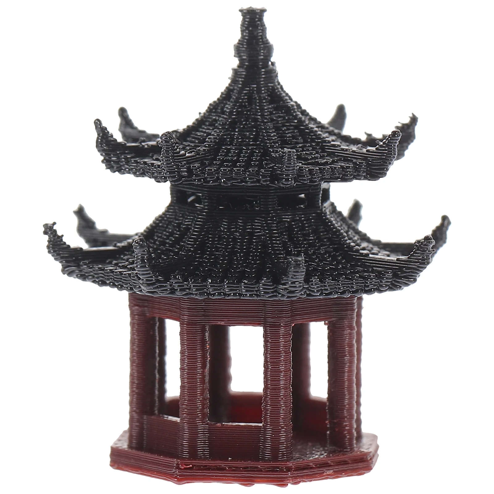 

Aquarium Resin Ancient Temple Terrarium Mini Pagoda Statue Hexagon Pavilion Figurine Fairy Gardens Tower Zen Garden Decoration