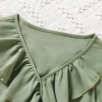 Robe d'été en dentelle pour enfants, sans manches, vert armée, douce et jolie robe de princesse 3