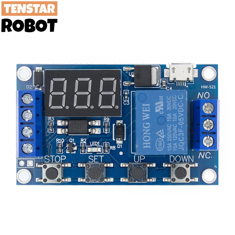 TENSTAR Relay Module Switch 6 30V 828, trigger time delay circuit timer cycle adjustable promotion