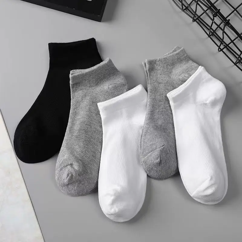 5 Pairs Unisex Low Cut Breathable Business Boat Sock Solid Color Comfortable Ankle Casual Summer Men plain color boat socks boat socks business boat socks ankle socks casual socks solid color socks solid colour socks business socks