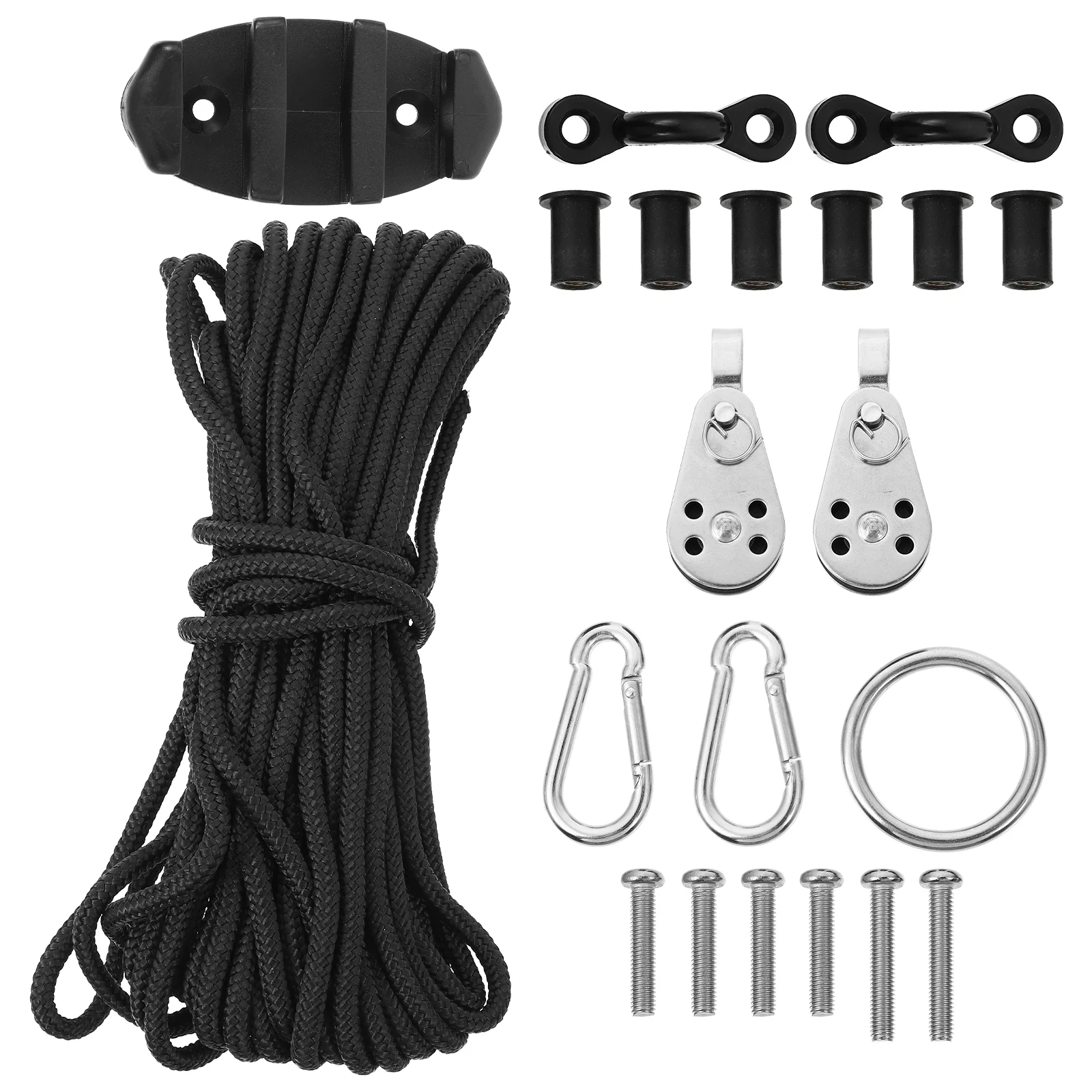 

Kayak Kit Anchor Trolley System Pad Eye Cleat Fishing Accessories Tether Canoe for Nylon Deck Loop