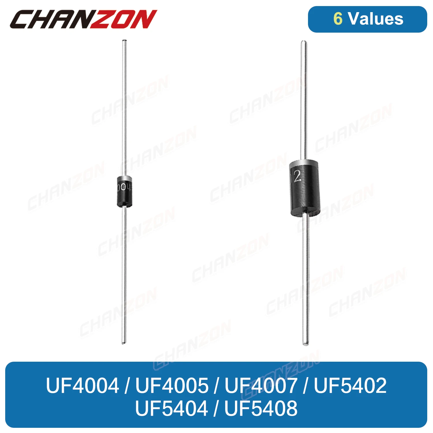 6 Valori 100% Diodo Raddrizzatore Di Recupero Ultra Veloce Originale Uf4004 Uf4005 Uf4007 Uf5402 Uf5404 Uf5408 Do-41 Diodi Assiali Do-201Ad