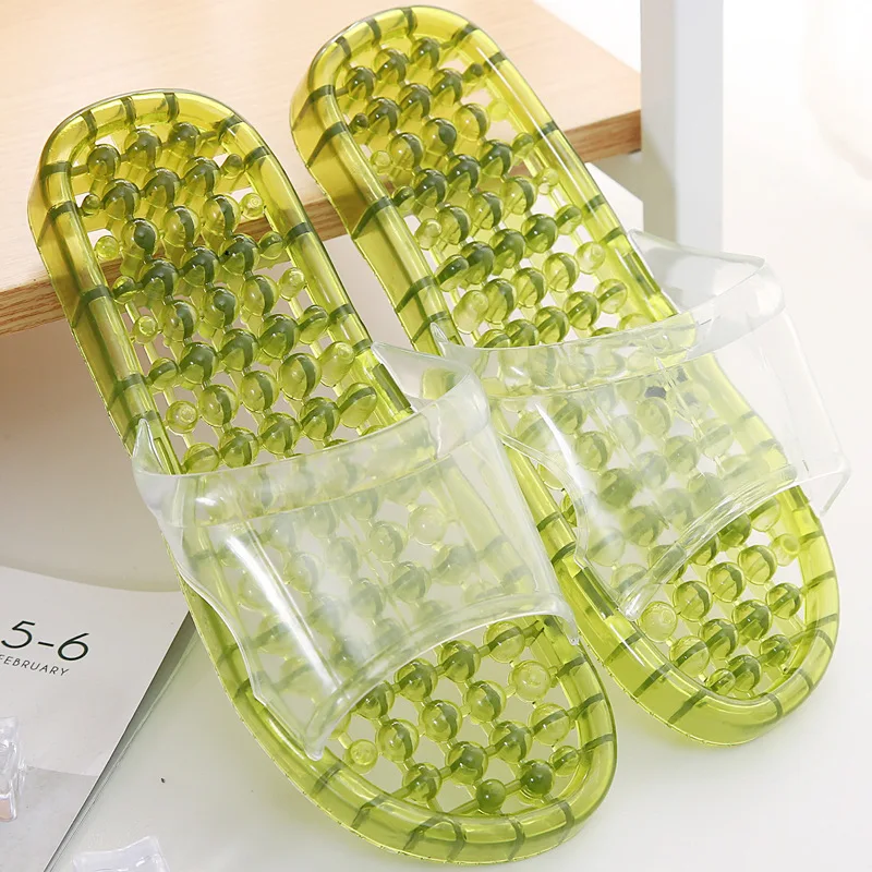 Unisex Couple Summer Breathable Massage Slippers Hollow Quick-Dry Bath Shower Lightweight Non-Slip Plastic Indoor Sandals 슬리퍼
