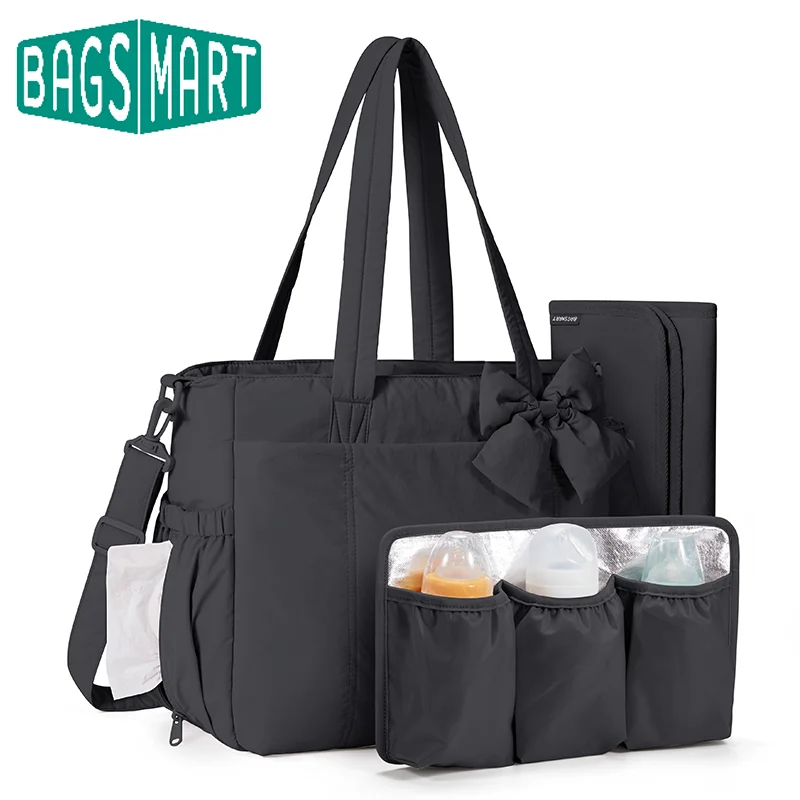 BAGSMART Borsa per pannolini multifunzionale per pannolini per bambini con borsa per mamma di grande capacità, organizer per passeggino, borse per maternità