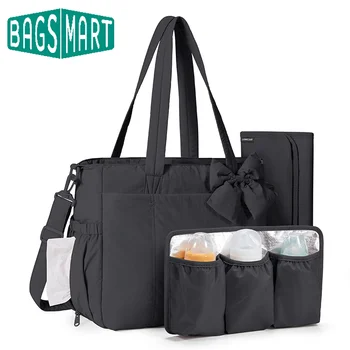 BAGSMART Borsa per pannolini multifunzionale per pannolini per bambini con borsa per mamma di grande capacità, organizer per passeggino, borse per maternità