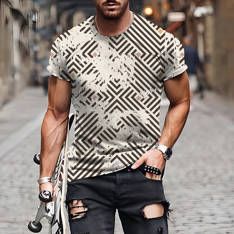 

Men's T-shirt Summer Casual Oversize 3D Floral Casual Street Short Sleeve Round Neck Polyester Material