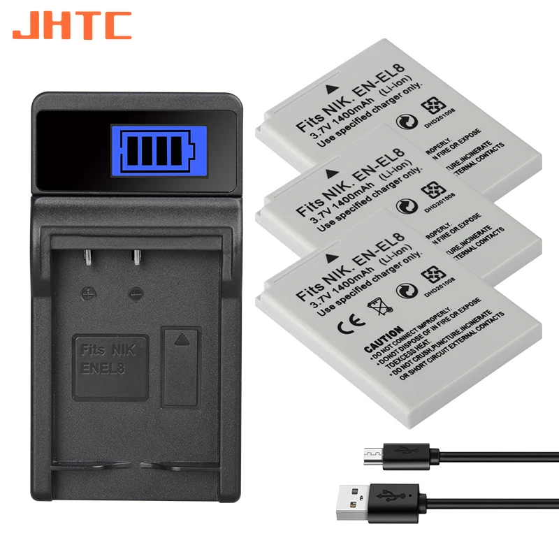 

EN EL8 EN-EL8 ENEL8 Battery Charger for Nikon COOLPIX P1 P2 L1 L2 S1 S2 S3 S4 S5 S6 S7 S7C S8 S9 S51 S50 S52 1400mAh Batteries