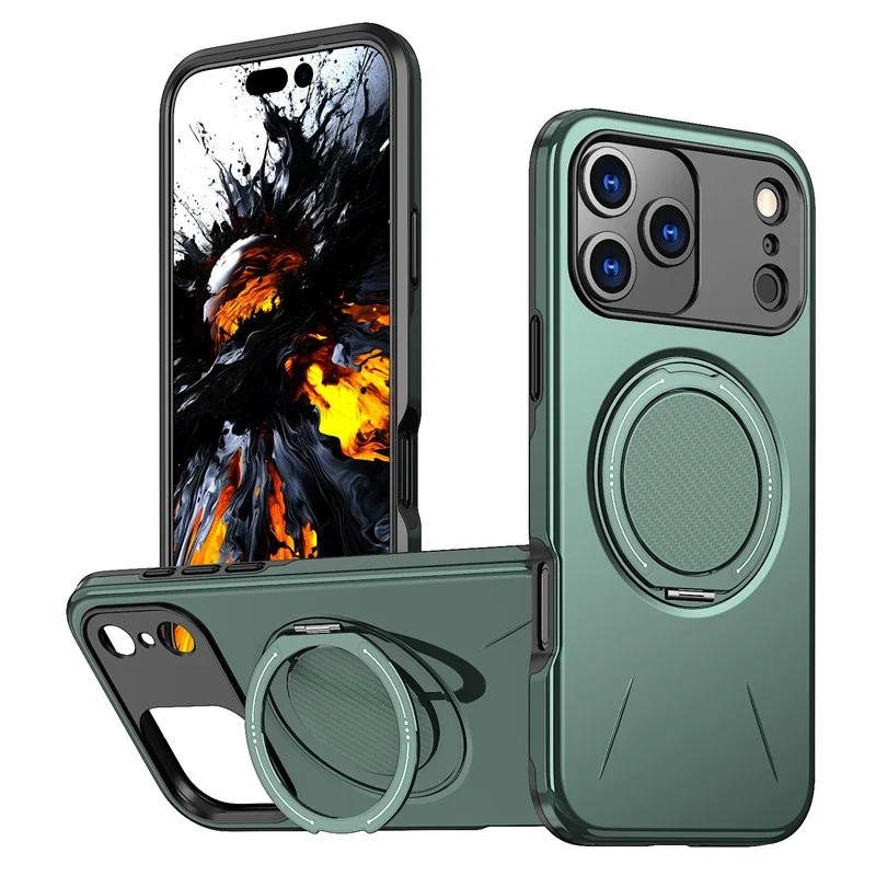 Magnetic Dual Layer Ring Holder Kickstand Case - Shockproof Protective Cover