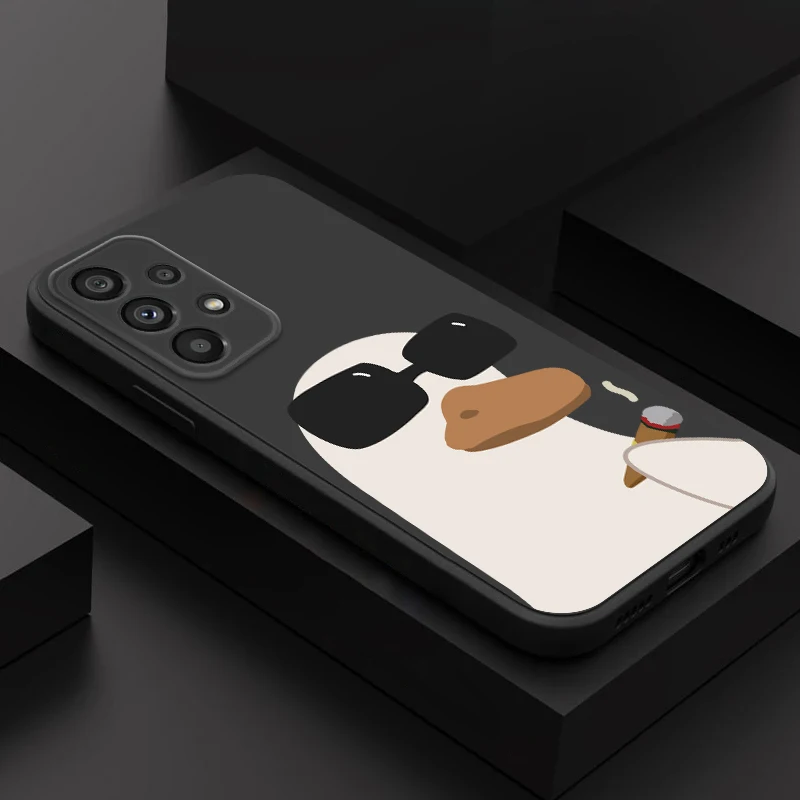 

Phone Case For Samsung A14 M02 A02 02S 03S 03 CORE M12 A12 A13 A21s M22 A22 A23 A41 A42 5G Cover cute duck smoking