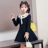 Nouvelle fille bébé pull robe tricotée enfants chaud robe pull pour filles infantile décontracté couleur pure plissée robe de princesse 6