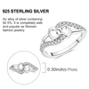 Bague en argent sterling 925 véritable, forme de cœur, trèfle, bijoux pour femmes, cadeau d'anniversaire, de fiançailles