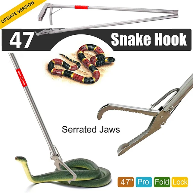 1,2 M-Es Összecsukható Kígyófogók Botja Könnyen Elérhető Szerszám Szemeteskapocs Teljes Test Rozsdamentes Acél Kialakítás - Image 3