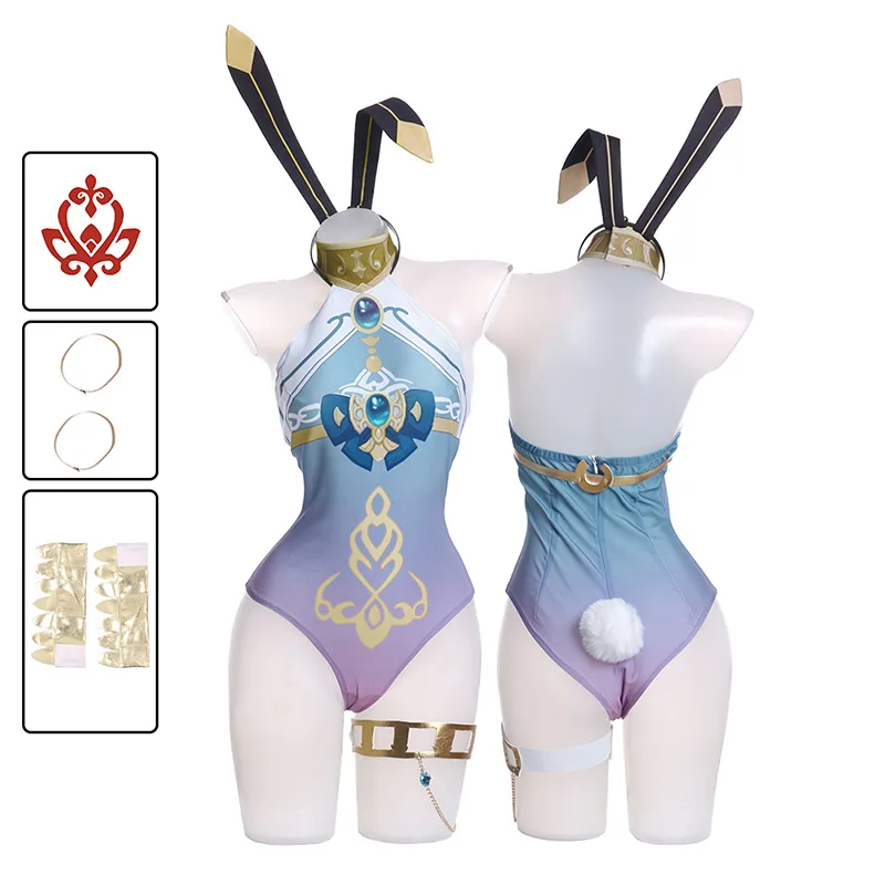 

Bunny Girl Nilou Bikini Cosplay Costume Genshin Impact Nilou Swimsuit Swimwear Onesie Original Sexy Women Jumpsuit Halloween