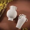 White, Double Eared, with Hanging Ring Decoration, Ceramic Vase, Desktop Flower Arrangement, Hydroponic Vase, Modern Decoration 6