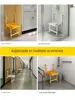 Stainless Steel Folding Bathroom Stool with Double Armrests for The Elderly Pregnant Women Disabled Non-Slip Wall Mounted Chair 5