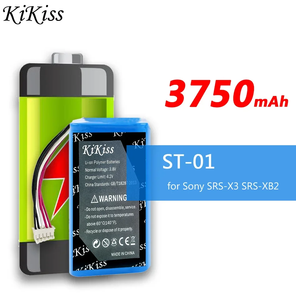 

3750mAh KiKiss Powerful Battery ST-01 ST-02 for Sony SRS-X3 SRS-XB2