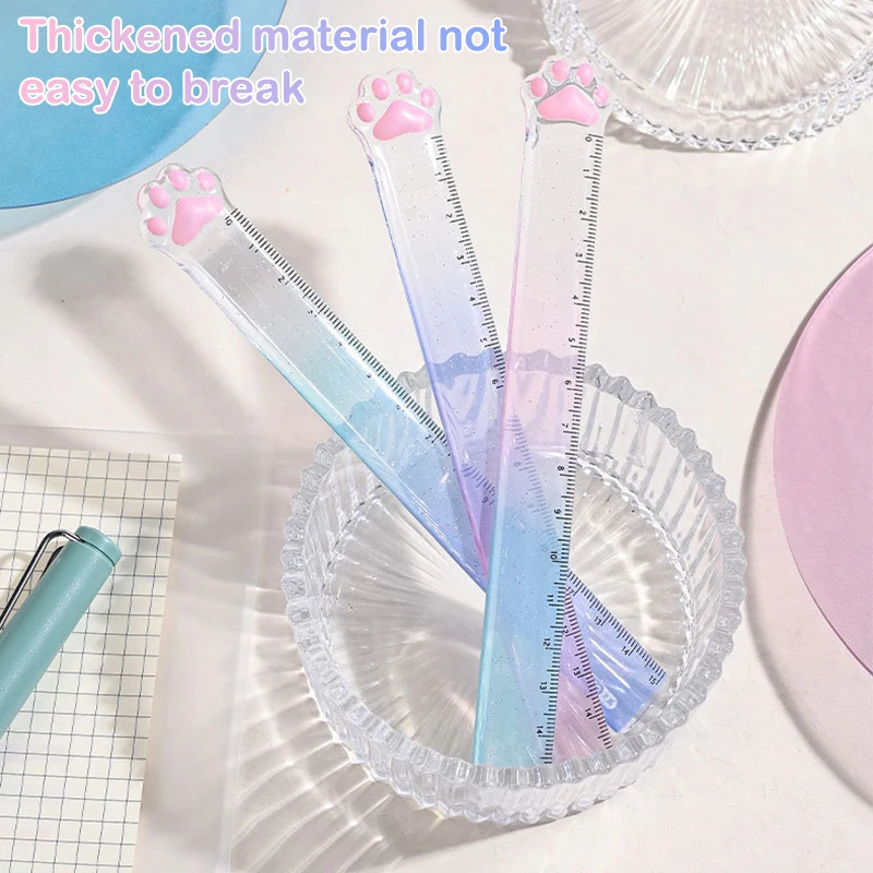

15M Cat Claw Cute Straight Ruler Gradient Measuring Tool Korean Style School Stationery Supply Accessories ﻿