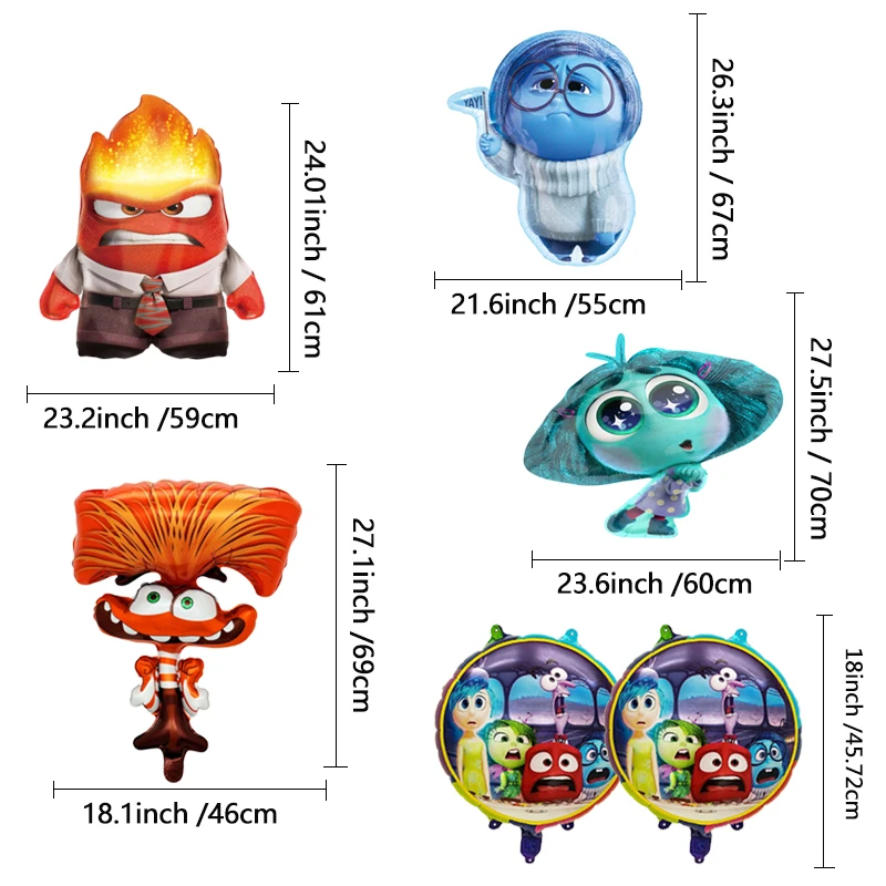 6 stücke Hot Inside Out2 Luftballons Set Cartoon Animation Geburtstag Luftballons Baby Dusche Kid Party Hause Outdoor Dekoration Liefert Spielzeug – Detail 2