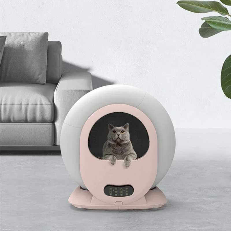 Bac à litière Pet Smart pour chat, nettoyage entièrement automatique, grand format, entièrement fermé, désodorisant et résistant aux éclaboussures, toilettes électriques pour chat_voghion.com