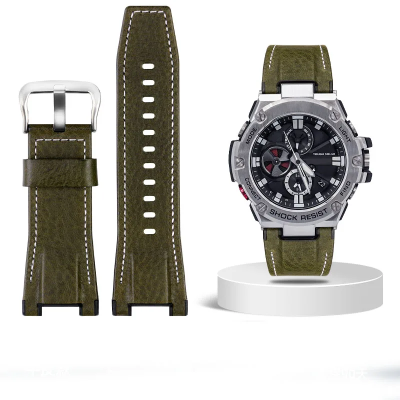 Premium Genuine Leather Watch Strap - Notched Design, 26mm Width