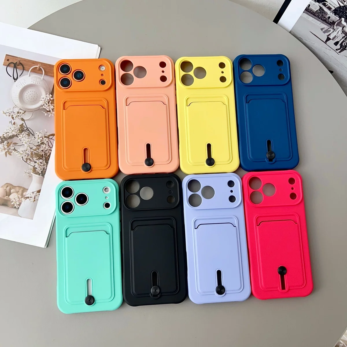 Slim Shockproof Silicone Wallet Phone Case with Card Holder