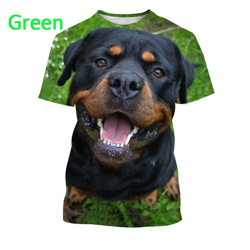 夏3D印刷かわいいペット犬ロットワイラーtシャツカジュアル