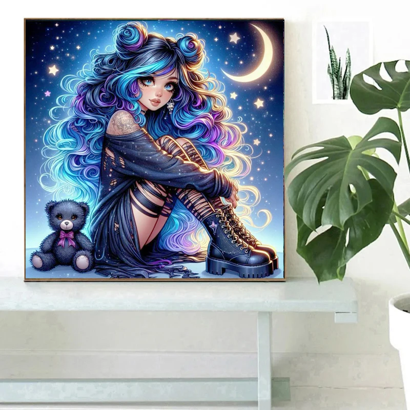 DIY Cartoon Girl Fairy Dust Diamond Painting Kit Home Decor