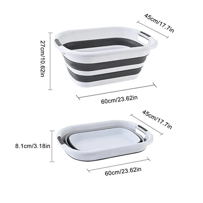 Portable Folding Basin Car Wash Bucket Household 40L Clean Bucket Bathroom Storage Basket For Washing Fishing Camping Basin