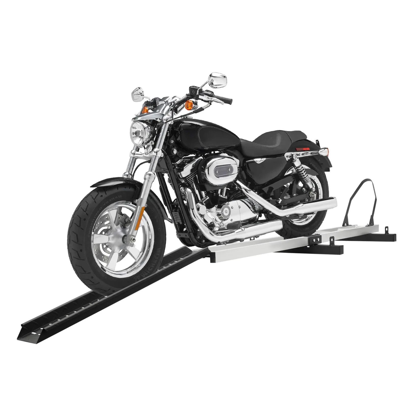 Motorcycle Carrier with 400LBS Aluminum Hitch Carrier with Ramp for Dirt Bikes Motorcycle Bracket Tire Limiter
