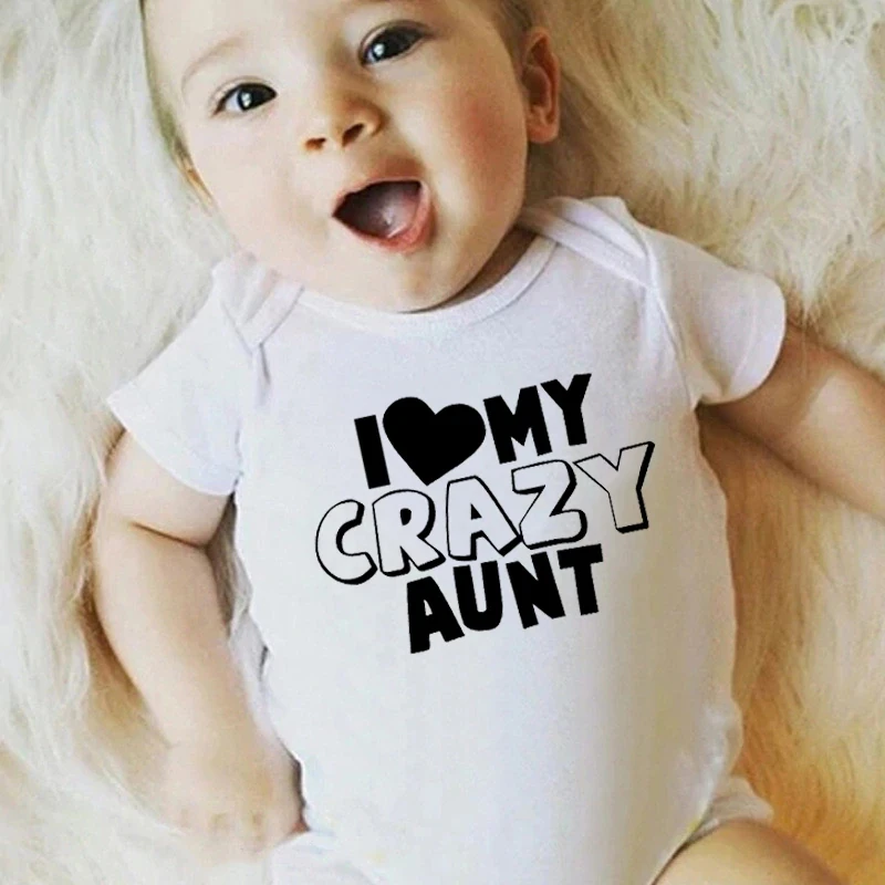 

Baby Clothes I Love My Crazy Aunt Printed Cute Summer Short Sleeve Casual Rompers Body Baby Boy Girl Clothes Jumpsuit