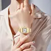 MAYZHISU Women's Fashion Square Watches Gold Alloy Strap Luxury Ladies Quartz Wristwatches Qualities Female Roman Scale Clock 3