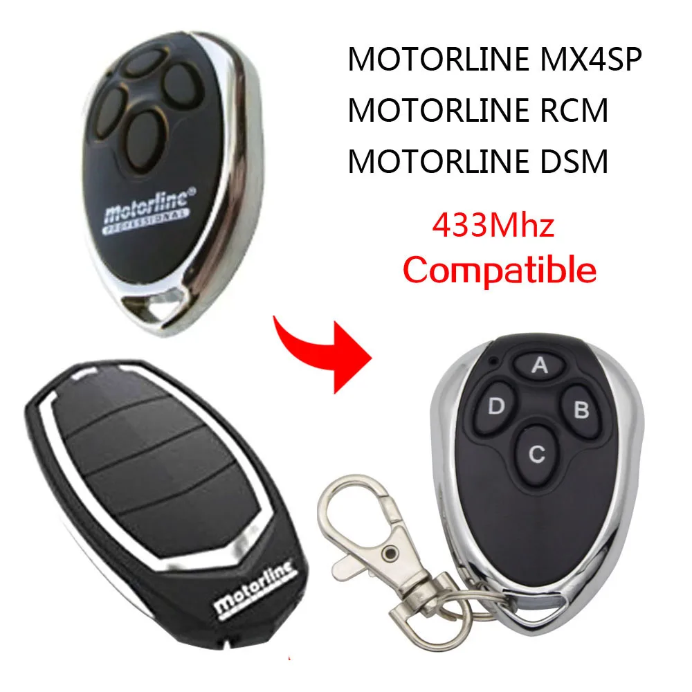 Совместимый пульт дистанционного управления MOTORLINE RCM MX4SP DSM 433 МГц для гаражных
