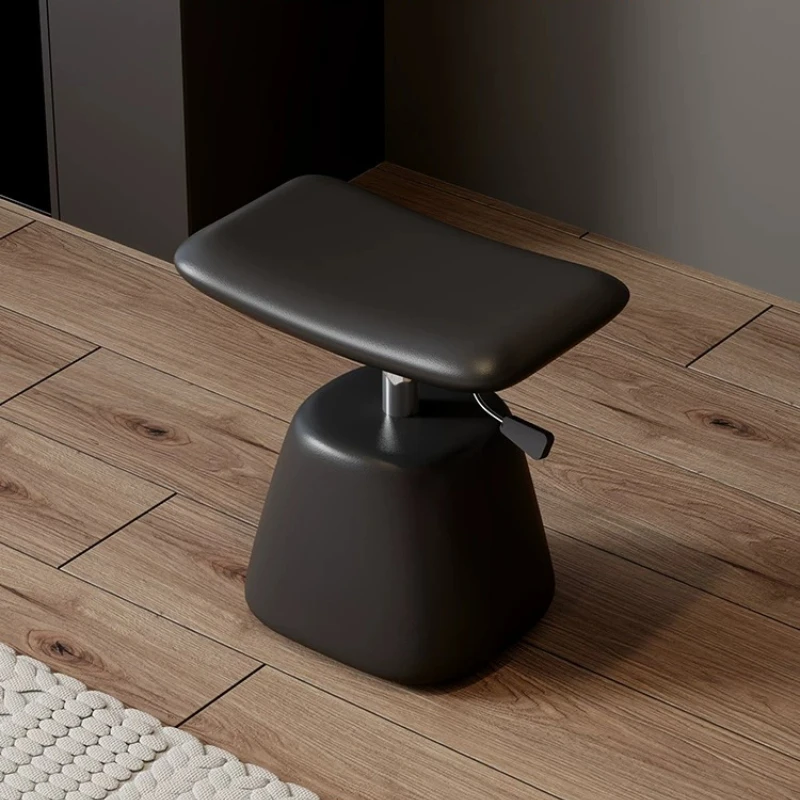 Sgabello da trucco sollevabile di lusso leggero per camera da letto, bianco e nero, sedia da toeletta premium, sgabello per vanità, ottoman per comò, mobili per la casa - immagine 2