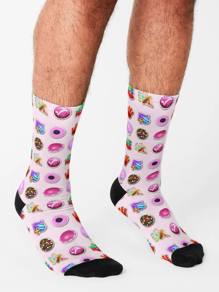 Booster Stash Candy Crush Socks Fun socks hockey Socks Men Women's