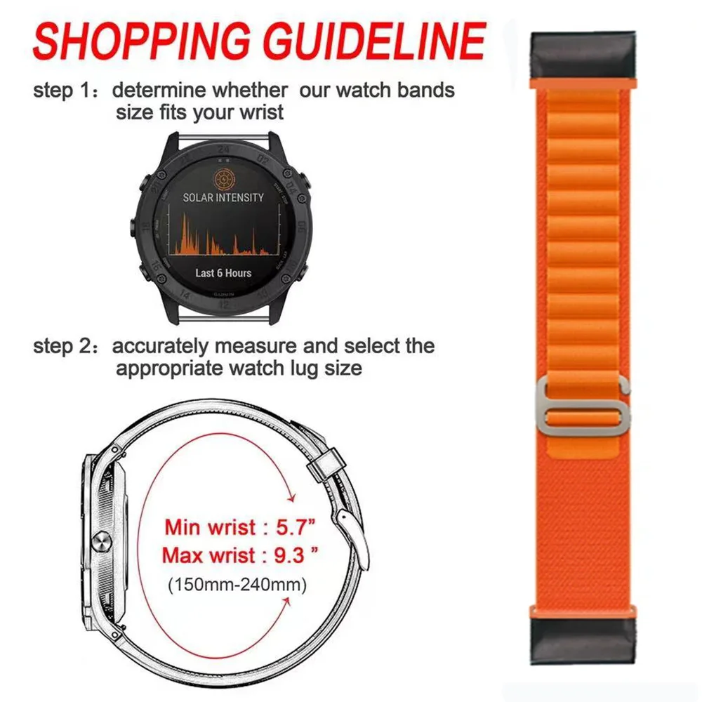 

Nylon WatchBand For Garmin Fenix 7X 6X Pro 5X Plus Strap WristStrap Enduro 2 Descent MK2i MK1 MK2 Quick Release 26mm Bracelet