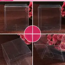  25pcs 4x4x4cm Clear Plastic Pvc Packing Box Transparent Candy Apple Box for Gift Wedding Party 